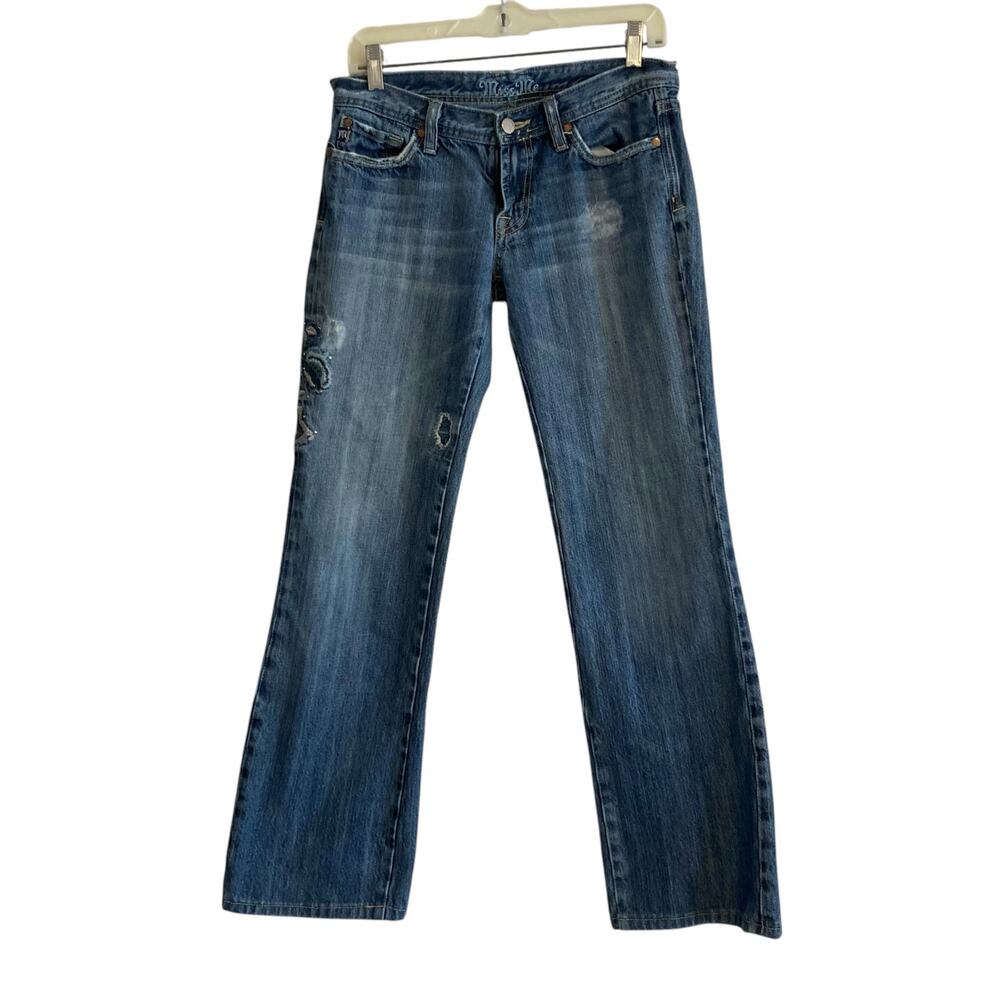 Miss Me Bootcut Jeans Embroidered Rhinestone Distressed 29x29